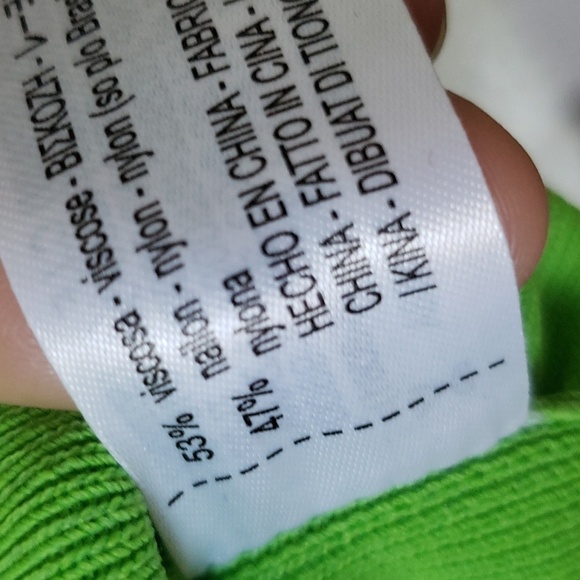 ZARA KNIT TOP WITH BALLOON SLEEVES neon green off the shoulder medium - Picture 9 of 11